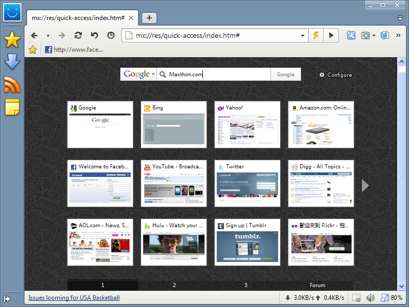 Screenshot for Maxthon Browser 3.1.8.1000